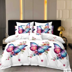Lenjerie Finet 6 Piese cu Cearceaf Normal pentru Pat Matrimonial-GR6L 351