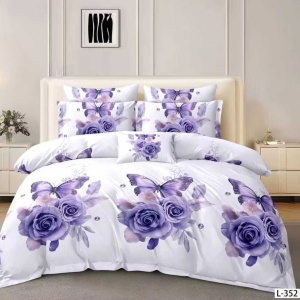 Lenjerie Finet 6 Piese cu Cearceaf Normal pentru Pat Matrimonial-GR6L 352