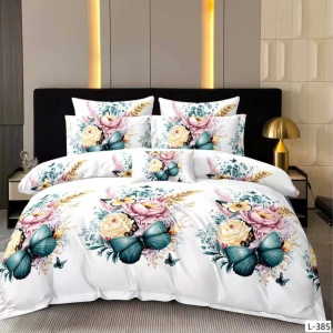 Lenjerie Finet 6 Piese cu Cearceaf Normal pentru Pat Matrimonial-GR6L 385