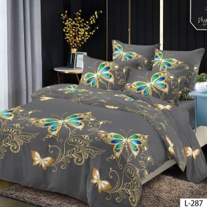 Lenjerie Finet 6 Piese cu Cearceaf Normal pentru Pat Matrimonial-GR6L 287