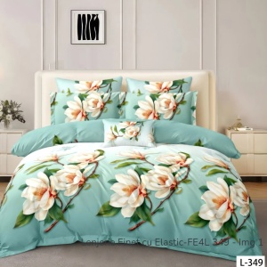 Lenjerie cu Elastic din Finet 4 Piese pentru Pat Matrimonial-FE4L 349