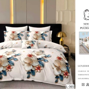 Lenjerie cu Elastic din Finet 4 Piese pentru Pat Matrimonial-FE4L 365 - Img 3