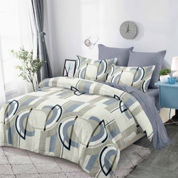 Lenjerie cu Elastic din Finet 6 Piese pentru Pat Matrimonial-FE6B 764