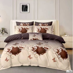 Lenjerie Finet 6 Piese cu Cearceaf Normal pentru Pat Matrimonial-GR6L 356