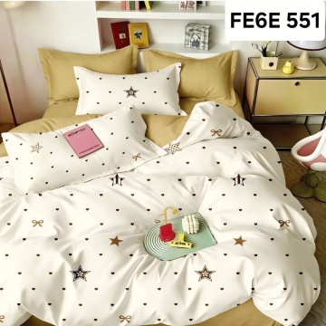 Lenjerie cu Elastic din Finet 6 Piese pentru pat Matrimonial -FE6E 551