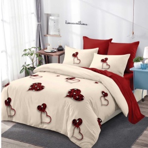 Lenjerie Finet 6 Piese cu Cearceaf Normal pentru Pat Matrimonial-GR6C 893