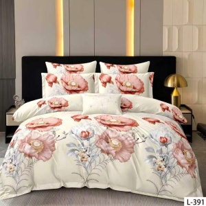 Lenjerie Finet 6 Piese cu Cearceaf Normal pentru Pat Matrimonial-GR6L 391