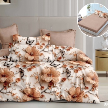 Lenjerie Finet 5D 6 Piese cu Elastic pentru Pat Matrimonial-BB 01