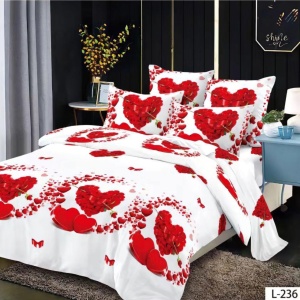 Lenjerie Finet 6 Piese cu Cearceaf Normal pentru Pat Matrimonial-GR6L 236