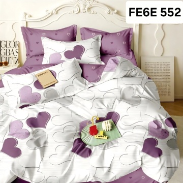 Lenjerie cu Elastic din Finet 6 Piese pentru pat Matrimonial -FE6E 552