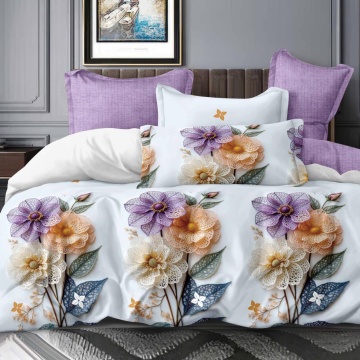 Lenjerie Finet 5D 6 Piese cu Cearceaf Normal pentru Pat Matrimonial-CC 04