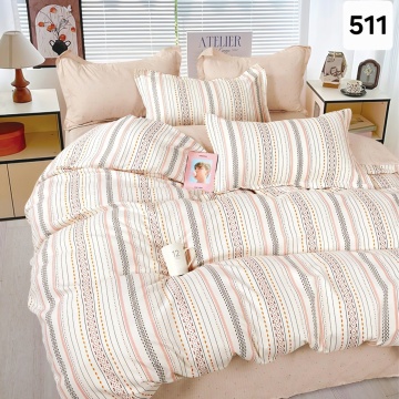 Lenjerie Finet 6 Piese cu Cearceaf Normal pentru Pat Matrimonial-GR6E 511