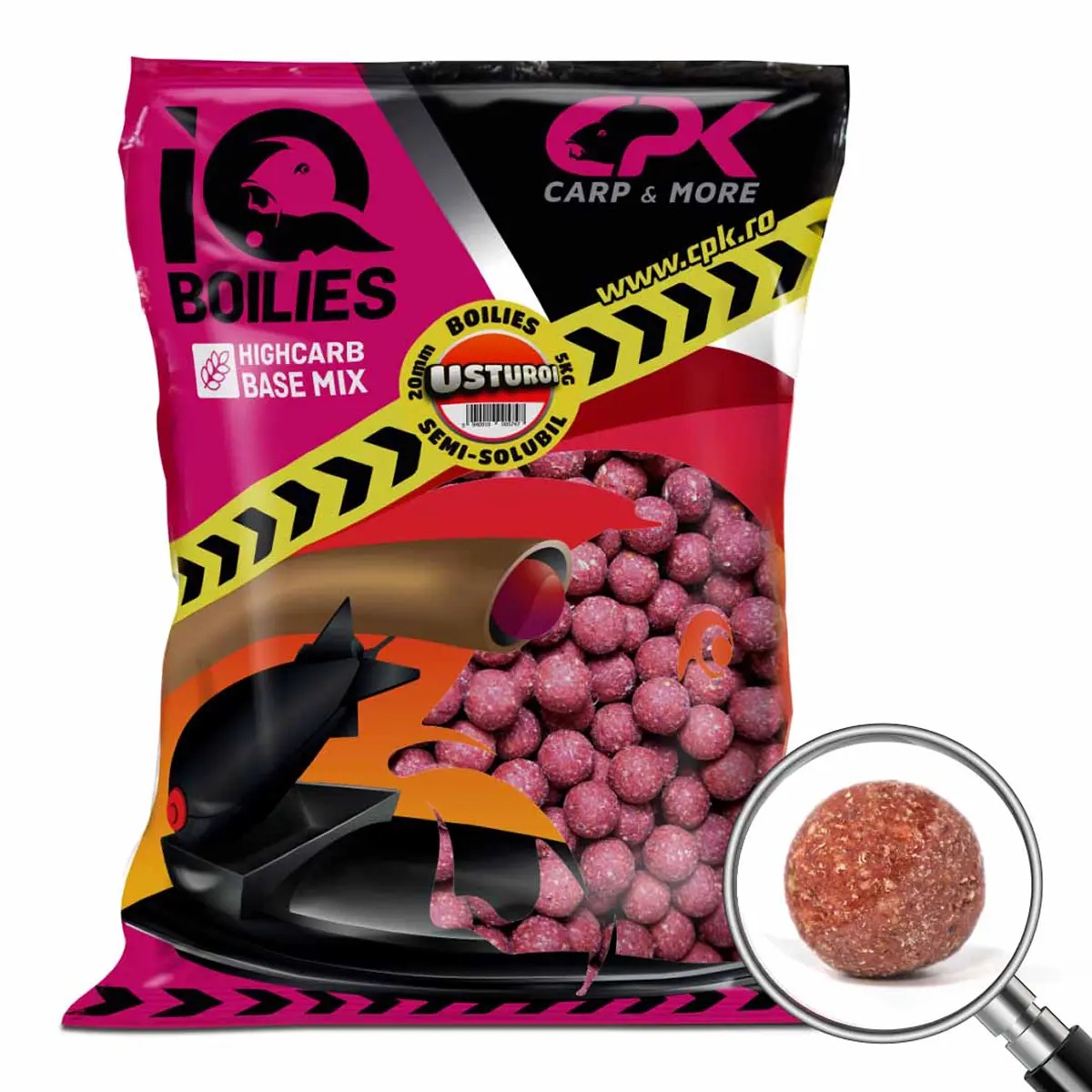 Boilies Semi-Solubil CPK IQ, 20mm, 5kg (Aroma: Capsuna) - 2 | YEO