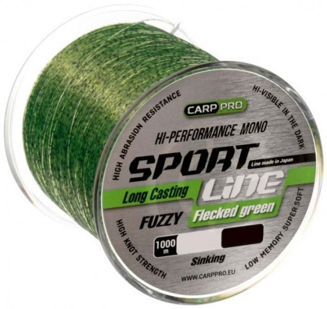 Fir Carp Pro Long Casting Fuzzy Flecked, verde, 1000m (Diametru fir: 0.28 mm)