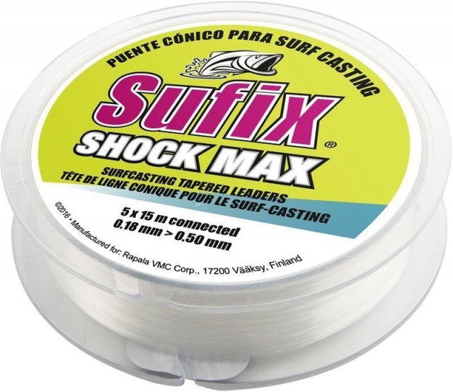 Fir inaintas Conic Sufix Shock Max Tapered Line, transparent, 5x15m (Diametru fir: 0.20 mm)