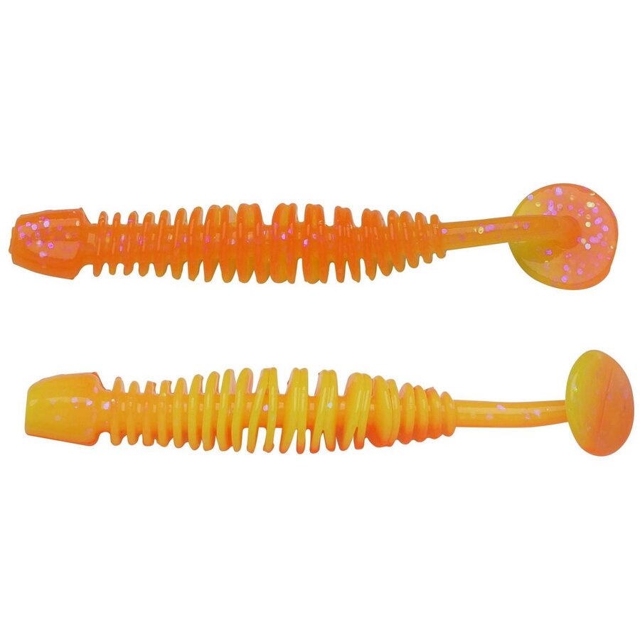 Grub Berkley PowerBait Power Leech, Black/Sunshine Yellow, 5 cm, 12 buc/plic