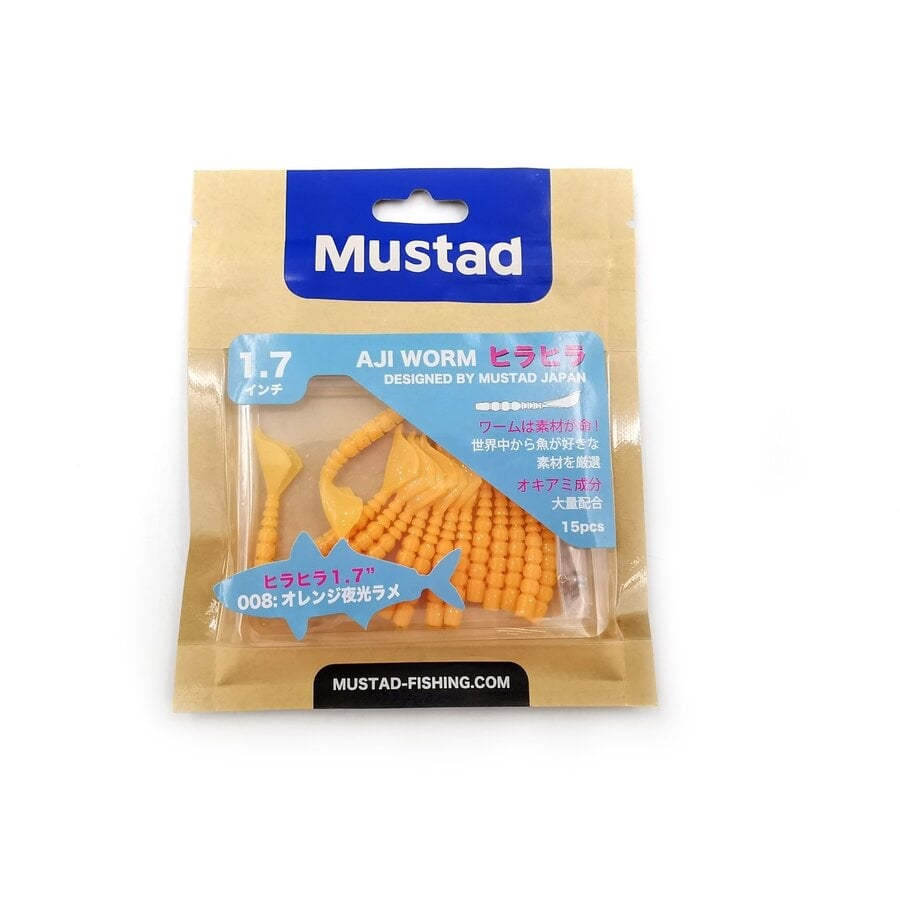 Grub Mustad Aji Micro Hila, Orange Glow Glitter, 4.3cm, 12buc/plic - 1 | YEO