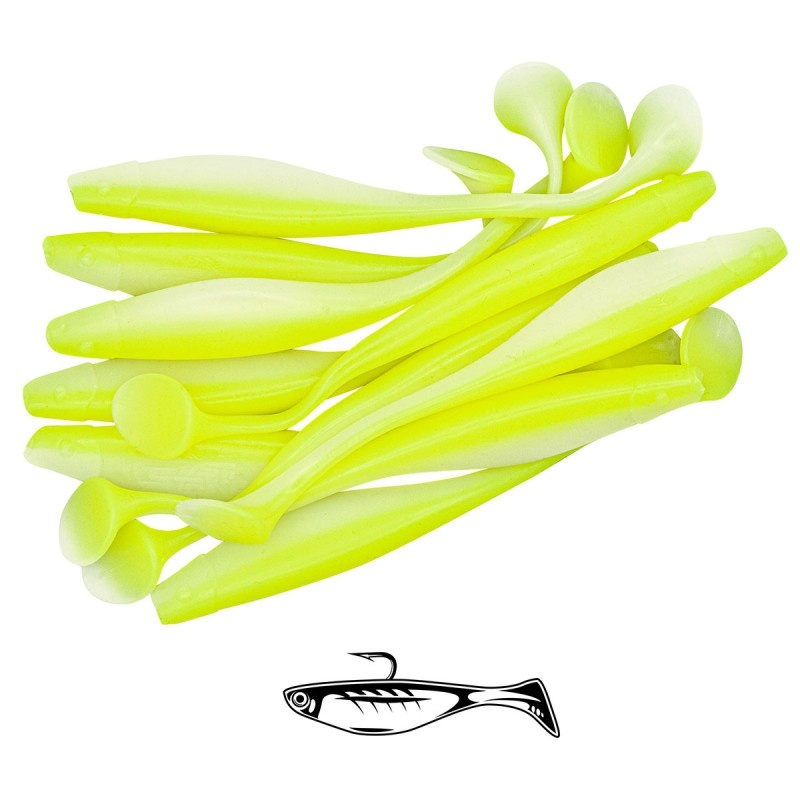 Shad Fast Strike Huky Kuky, Chartreuse White, 11.5cm, 4.3g, 10buc/plic - 1 | YEO