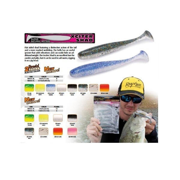 Shad Xciter Shad Lime Yellow 5cm 12buc/plic Rapture - 1 | YEO