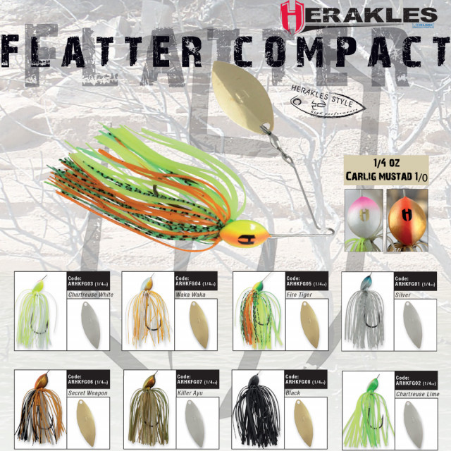 Spinnerbait Herakles Flatter Compact, Silver, 7g