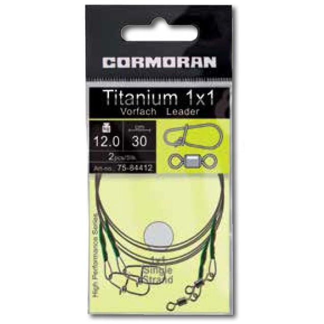 Struna Cormoran Titanium 1x1, 30cm, 12kg, 2buc