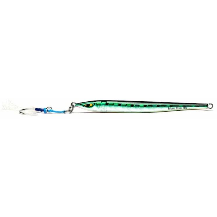 Vobler Pilker Mustad Jig Moonriser, Green Mackeler, 20cm, 120g - 1 | YEO