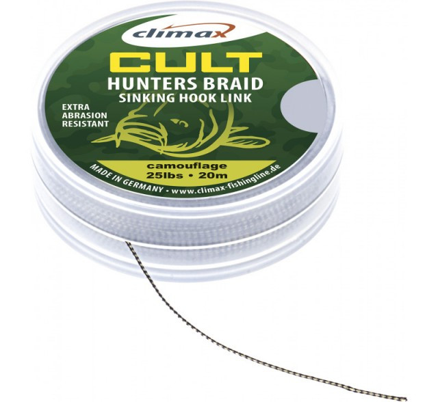 Fir Textil Climax Cult Huntersbraid Sinking Hooklink Gravel, 20m (Rezistenta: 45 lbs) - 3 | YEO