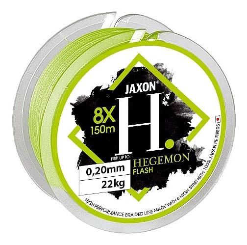 Fir textil Jaxon Hegemon 8X Flash, verde fluo, 150m (Diametru fir: 0.20 mm)
