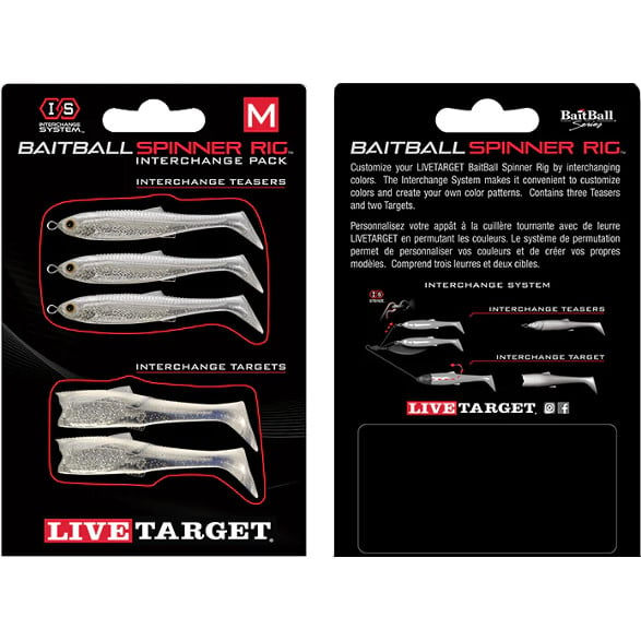 Rezerva Spinnerbait Livetarget Rig, Medium, culoare Pearl White-Silver