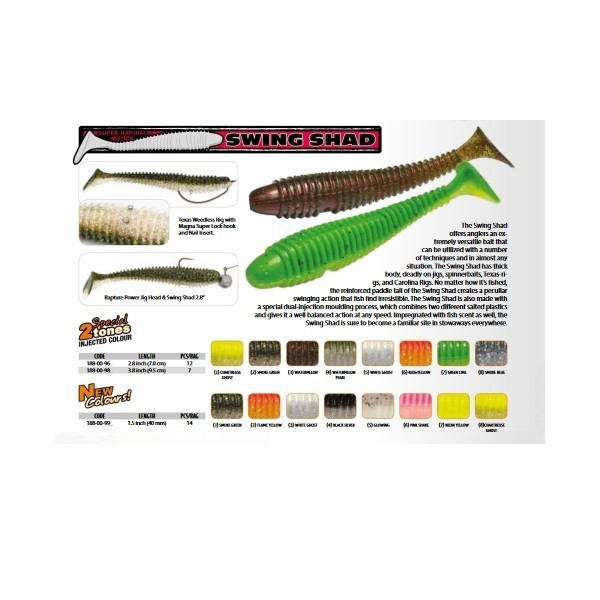 Shad Ribbed Swing White Ghost 9.5cm, 7buc/plic Rapture - 3 | YEO