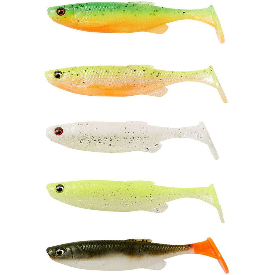 Shad Savage Gear Fat Minnow T-Tail, Darkwater Mix, 13cm, 5buc/plic