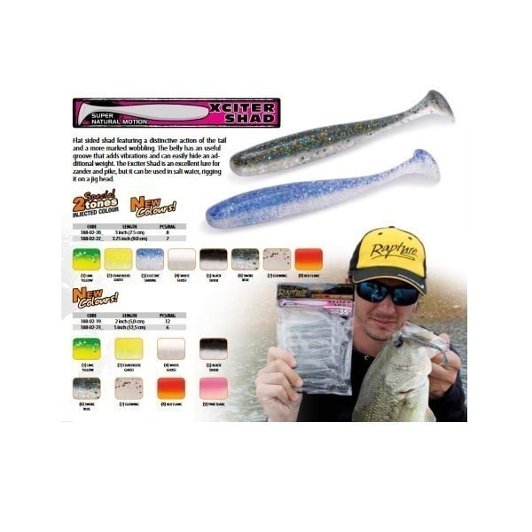 Shad Xciter Shad White Ghost 9cm 7buc/plic Rapture - 1 | YEO