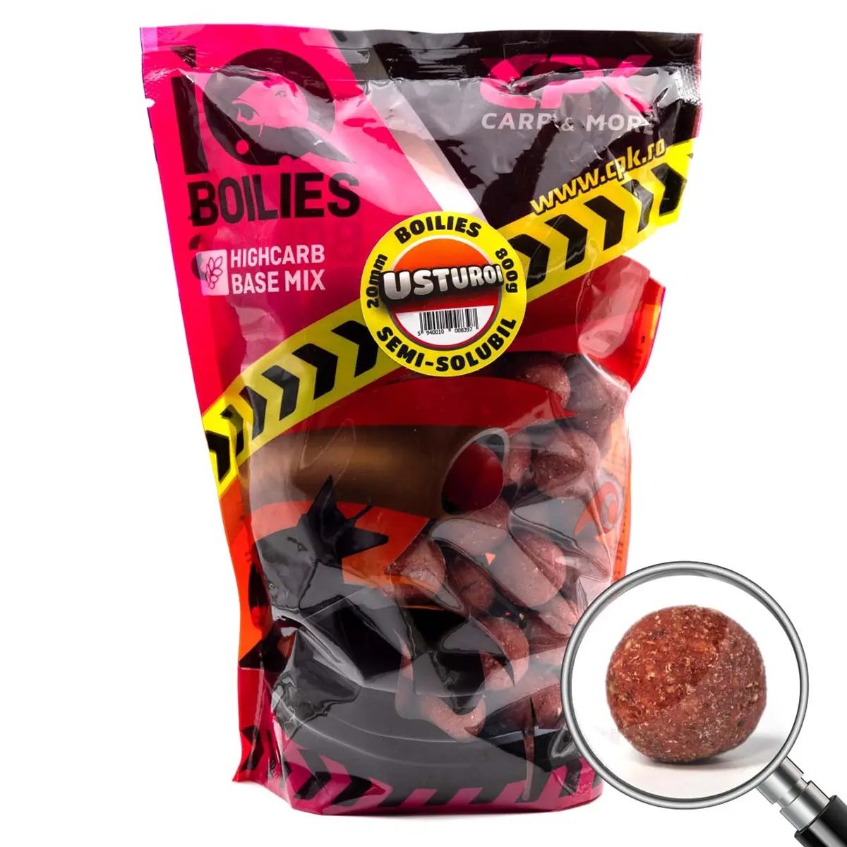 Boilies Semi-Solubil CPK IQ, 20mm, 800g (Aroma: Capsuna) - 1 | YEO