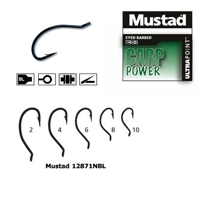 Carlig Mustad 12871BL, forjat, 10 buc (Marime Carlige: Nr. 2) - 1 | YEO