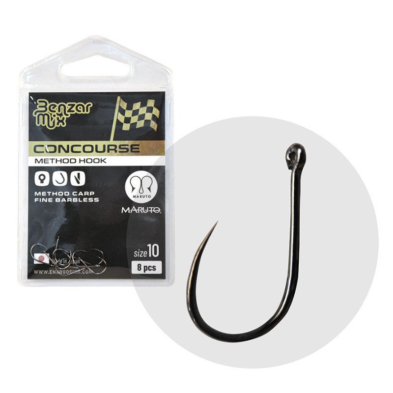 Carlige Benzar Mix Concourse Method Carp Fine Barbless, 8buc/plic (Marime Carlige: Nr. 10)