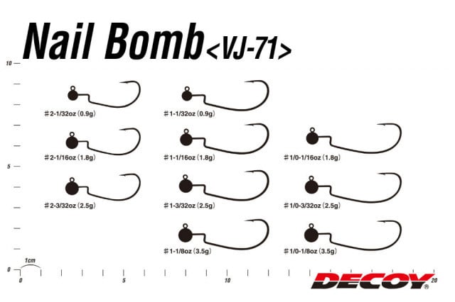 Carlige Decoy Jig Vj-71 Nail Bomb, Nr. 2 (Marime Carlige: Nr. 2, Greutate jig: 0.9 g) - 2 | YEO