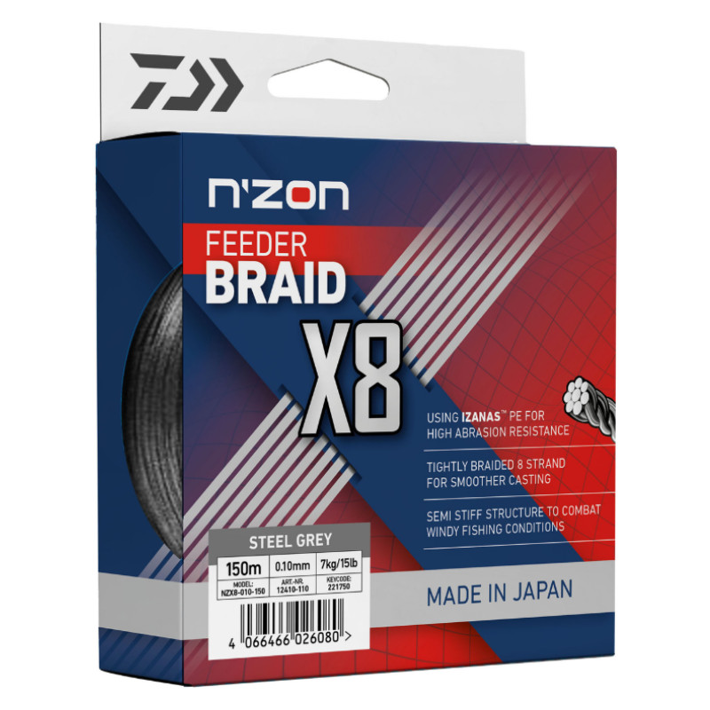 Fir Daiwa NZON 8XBraid Steel Gray (Diametru fir: 0.08 mm)