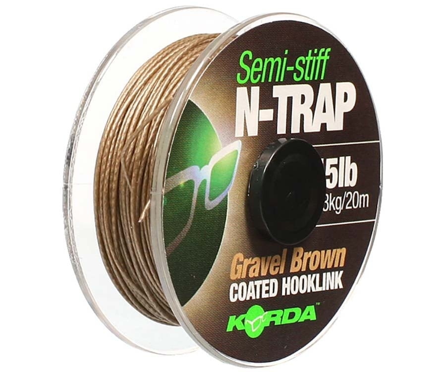 Fir Textil Cu Camasa Korda N-Trap Soft Coated Hooklink Gravel Brown, 20m (Rezistenta fir: 30 lbs) - 1 | YEO