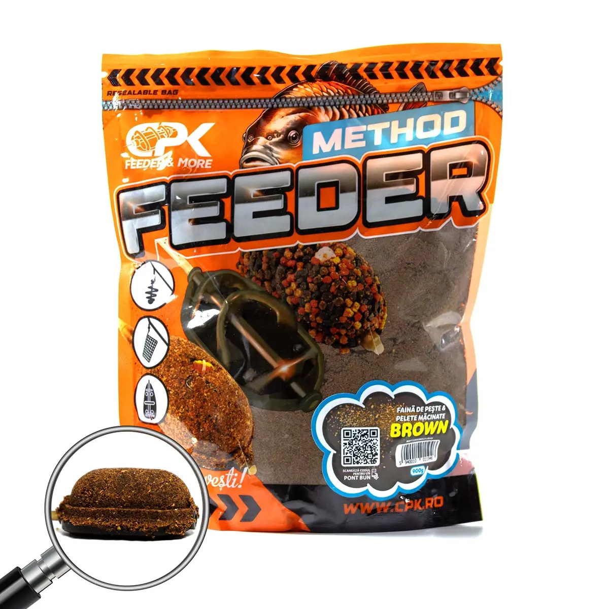 Groundbait CPK Method Feeder, 900g (Aroma: Faina de Peste & Pelete Macinate Green NButyric) - 5 | YEO