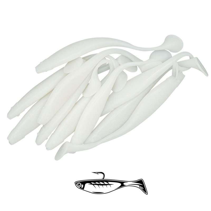 Shad Fast Strike Huky Kuky, White Milch, 11.5cm, 4.3g, 10buc/plic - 1 | YEO