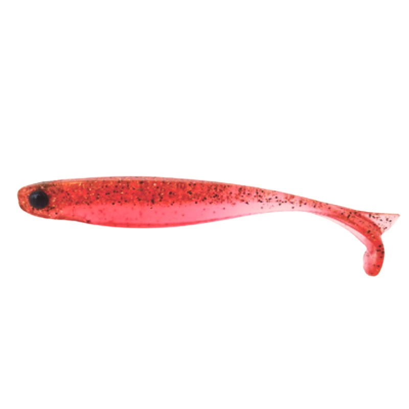 Shad Mustad Mezashi Tail Minnow Floating, Transparent Red, 7.6cm, 6buc