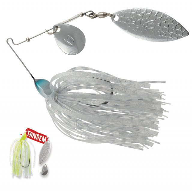 Spinnerbait Herakles Flatter Compact Tandem, Chartreuse/White, 7g