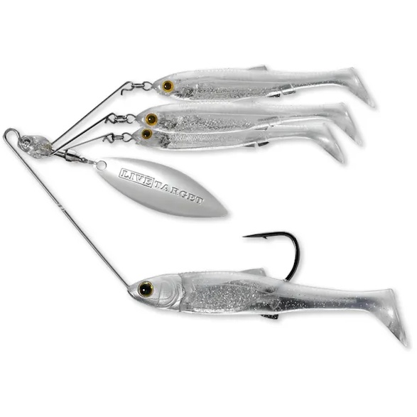 Spinnerbait Live Target BaitBall Spinner Rig Large, Pearl White/Silver, 14g