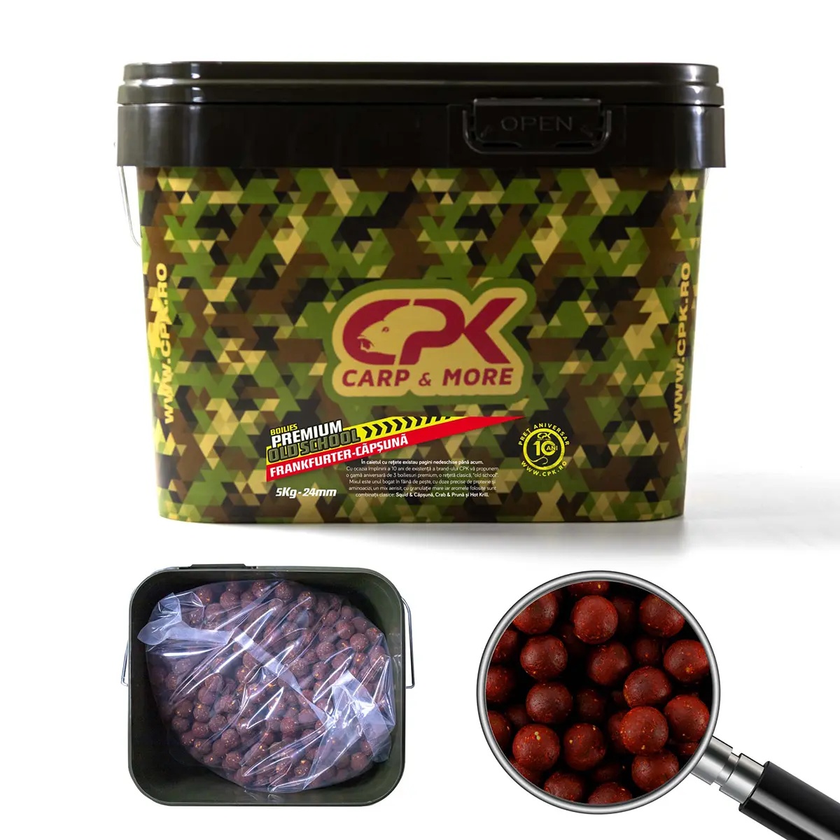 Boilies Tare CPK Old School 24mm, 5kg (Aroma: Carnati & Frankfurter & Capsuna) - 3 | YEO