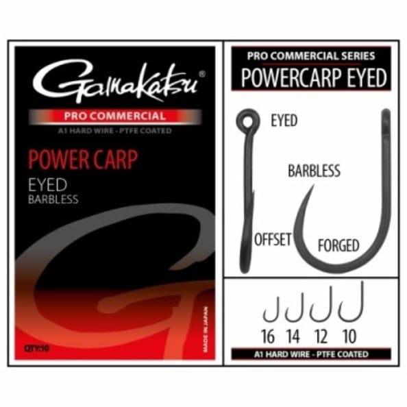 Carlige Gamakatsu Pro Commercial Power Carp Eyed, 10buc/plic (Marime Carlige: Nr. 10)