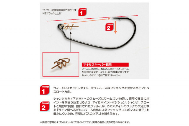 Carlige Offset Decoy Worm 30 Makisasu (Marime Carlige: Nr. 2) - 2 | YEO