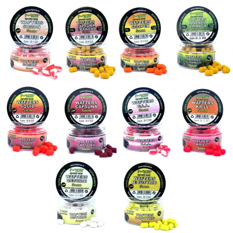 Dumbell MG Carp Feeder Wafters, 5mm, 15g (Aroma: Squid) - 1 | YEO