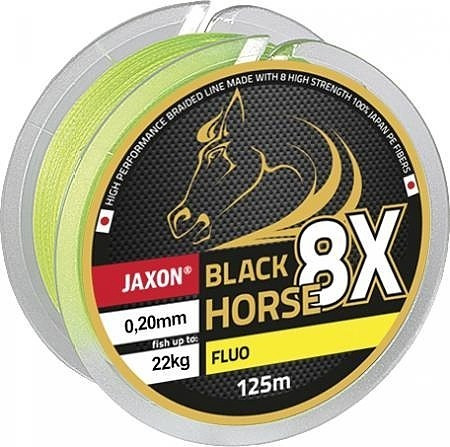 Fir Textil Black Horse PE 8X Fluo 125m Jaxon (Diametru fir: 0.22 mm)