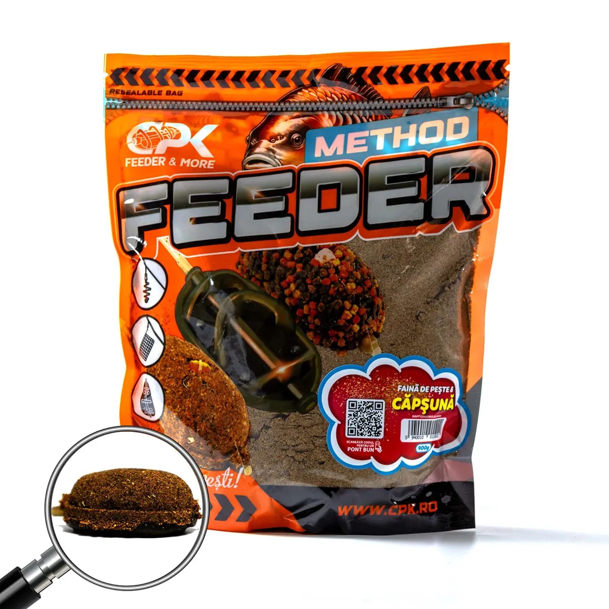 Groundbait CPK Method Feeder, 900g (Aroma: Faina de Peste & Pelete Macinate Green NButyric) - 2 | YEO