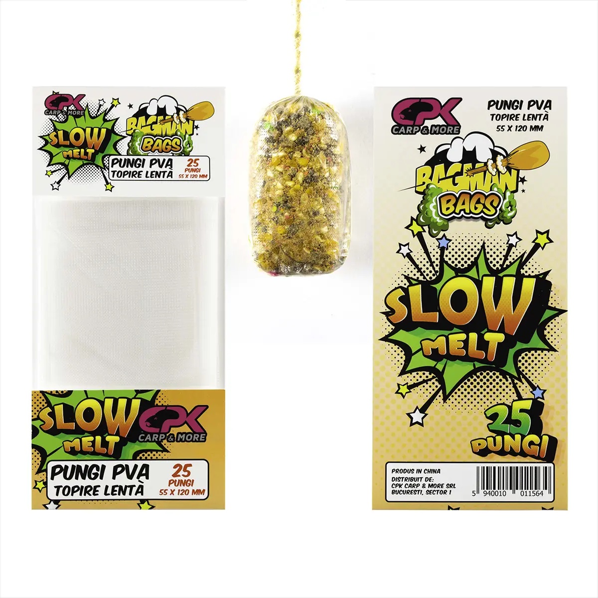 Pungi PVA CPK Bagman, Slow Melt, 25buc (Varianta: 60/130mm)